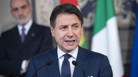 El primer ministro italiano Guiseppe Conte, durante su comparecencia para anunciar el nuevo Ejecutivo