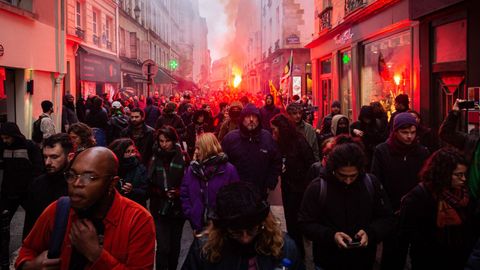 Protestas en las calles de Pars por la reforma de la ley de pensiones francesa