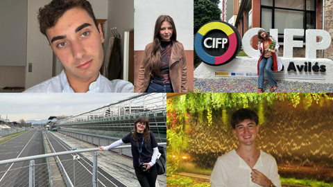 Diego Marcos,�Laura S�nchez, Mar�a Jes�s Dago, Luc�a Cofi�o y Eduardo Vald�s, estudiantes de FP