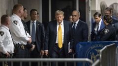 Trump, el martes en su llegada al tribunal de Manhattan.