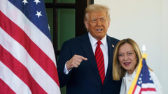 Trump con Meloni en la Casa Blanca