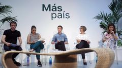  El lder Ms Pas, igo Errejn, acompaado de Mireia Moll, Ins Sabans, Hctor Tejero y Esperanza Gmez durante la presentacin de su programa, que centra sus propuestas en una transicin ecolgica de la economa y en la defensa del medio ambiente, este viernes en Madrid
