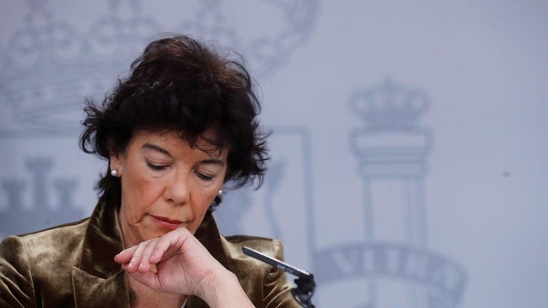 Isabel Celaá, portavoz del Gobierno en funciones
