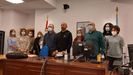 Varios funcionarios de los juzgados acudieron a la rueda de prensa de Alternativa da Xustiza en Lugo.