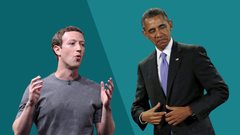 La camiseta gris de Zuckerberg es ic�nica, mientras que Obama luce el traje con camisa alternativamente azul o blanca.