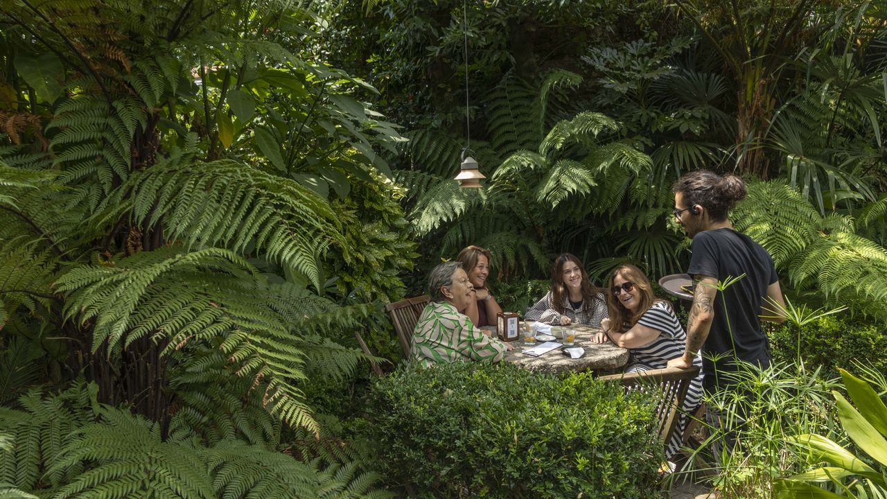Costa Vella, en Santiago. La terraza de este hotel es ya un referente con un cuarto de siglo, pero como ocurre con todos los espacios con vegetaci�n vale la pena pasarse en distintos momentos del a�o. Y m�s ahora, que cuenta con una propuesta hostelera dise�ada por la chef Luc�a Freitas, que mejora la experiencia.