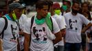 Manifestantes con camisetas con el rostro de Saab, en un acto en demanda de su excarcelación el pasado mes de febrero