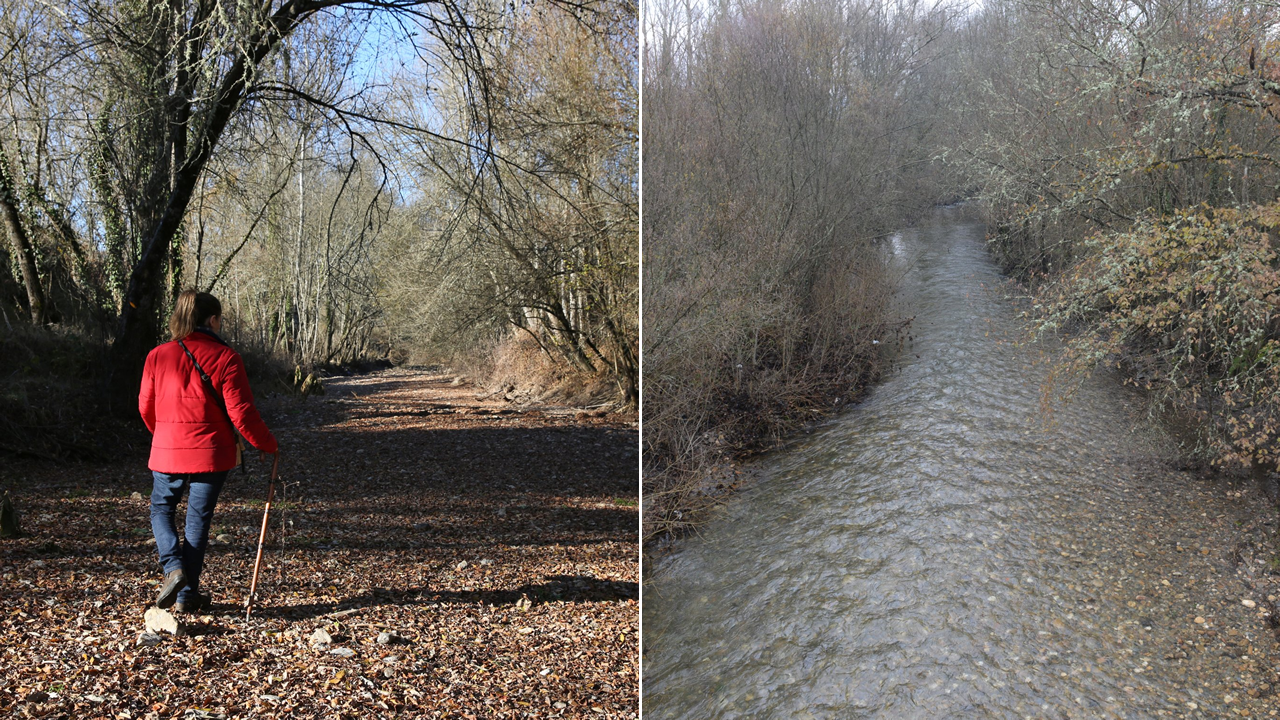 El ro Tmega, antes y despus del paso del cicln Ana