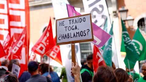 Funcionarios de Justicia se manifestaron este mircoles en Madrid.