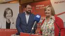 El presidente asturiano, Adrin Barbn, y la alcaldesa de Avils, Mariv Montesern, en el acto de su presentacin como candidata a la reeleccin
