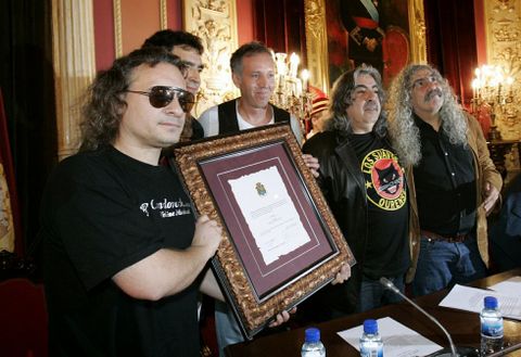 El grupo de rock Los Suaves, los últimos en recibir la máxima distinción del Concello. 