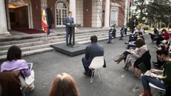El presidente del Gobierno, Pedro Snchez, compareci este viernes por primera vez en rueda de prensa desde el pasado mes de diciembre 