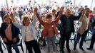 La ministra Isabel Rodrguez durante un acto poltico de los socialistas en Llanes