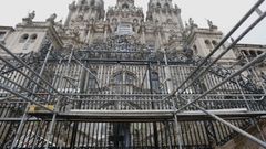 Retirada de andamios de la fachada de la catedral de Santiago