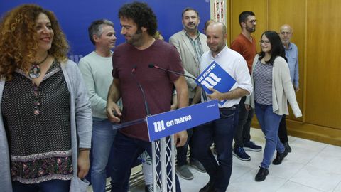 Rueda de prensa en la que Villares anunci su paso y el de otros tres diputados al grupo mixto del Parlamento