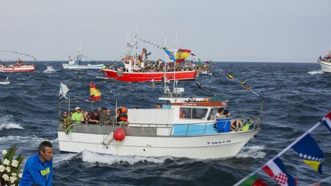 Procesión marítima de las Festas do Mar de Malpica, en la última edición antes de la pandemia.