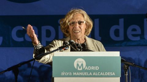 AYUNTAMIENTO DE MADRID. Manuela Carmena podría llegar a gobernar el consistorio con un pacto con el PSOE.