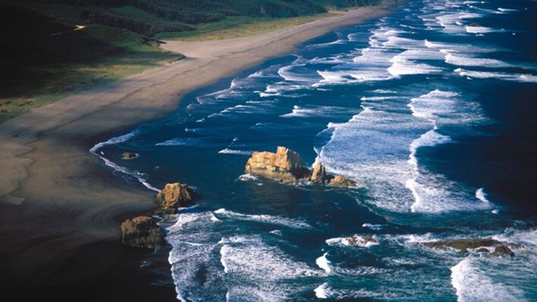 Playa, o playón, de Bayas, el arenal más largo de Asturias