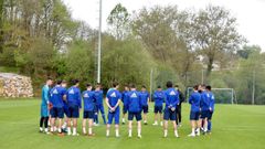 Los jugadores del Oviedo en El Requexn