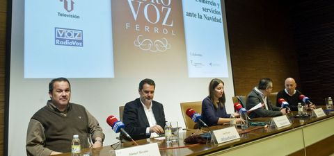 Moreno, de Parque Ferrol; Picado, experto en consumo; Meizoso, de Radio Voz; Vzquez, de hostelera y Garca Nores, del comercio. 