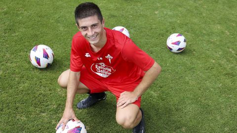 Brais Mart�nez, durante una sesi�n preparatoria en A G�ndara, es el m�s joven de la plantilla.