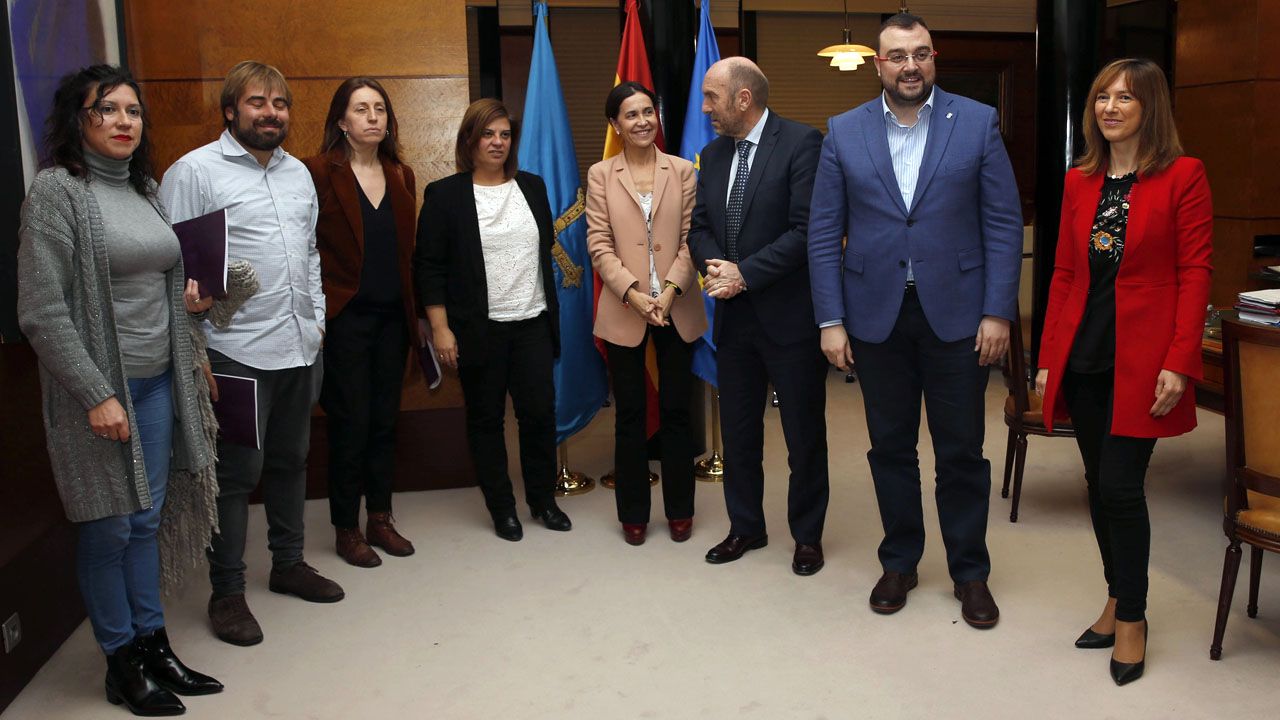 Fernando Sim�n analiza la situaci�n del coronavirus en Espa�a.Los diputados de Podemos Nuria Rodr�guez y Daniel Ripa; la portavoz del grupo parlamentario de Podemos, Lorena Gil; la secretaria de Organizaci�n de la Federaci�n Socialista Asturiana (FSA-PSOE), Gimena Llamedo; la portavoz del grupo parlamentario socialista, Dolores Carcedo; el vicepresidente y consejero de Infraestructuras, Medio Ambiente y Cambio Clim�tico, Juan Cofi�o; el presidente del Principado de Asturias, Adri�n Barb�n, y la consejera de Hacienda, Ana C�rcaba.