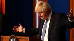 Boris Johnson, durante una comparecencia de prensa la semana pasada
