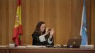 La jueza Marta Canales, durante el juicio por la propiedad del pazo de Meirs